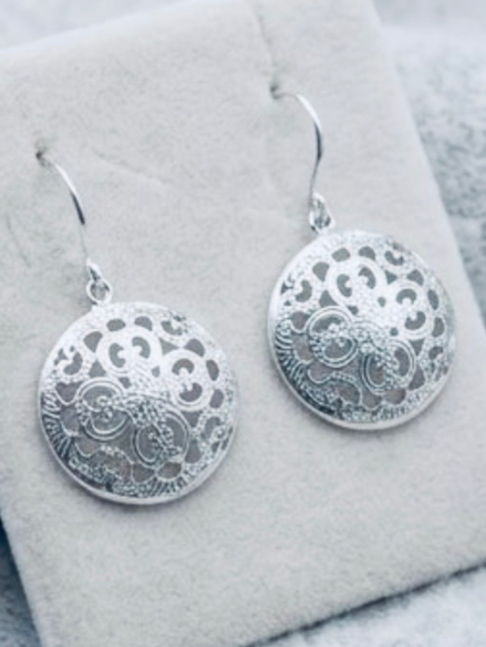 Silver Gallery 925 Sterling Silver Filigree Medallion Drop Earrings
